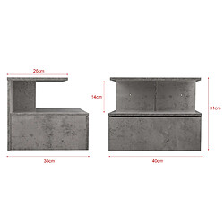 Table de chevet Helloshop26 - 1 tiroir 40 cm - Gris