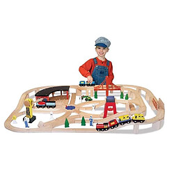 Melissa & Doug Circuit en bois de Chemin De Fer 132 pièces