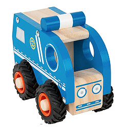 Small foot Camion de police en bois - Bleu