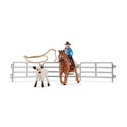 Schleich figurine cowgirl Team Roping Fun