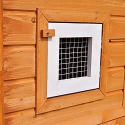 Helloshop26 Clapier Large d'Extérieur - 142x50x101 cm - Marron