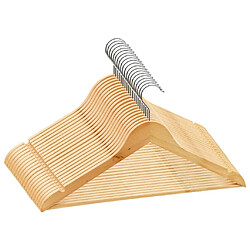 VidaXL Cintres Antidérapants - Bois Dur