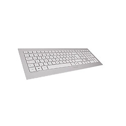 Cherry DW 8000 Clavier sans fil - QWERTY - 109 touches - Souris incluse - Blanc/Argent