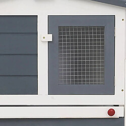 Helloshop26 Clapier large d'extérieur 204 x 45 x 85 cm Gris