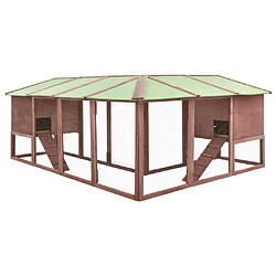 Avis Helloshop26 Clapier avec piste 250 x 192 x 105 cm Moka et Blanc