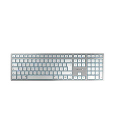 CHERRY KW 9100 SLIM FOR MAC Clavier Mac - USB + Bluetooth - QWERTZ Allemand - 111 touches - Couleur Argent