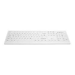 Cherry AK-C8100F-FUS-W/FR - Blanc Clavier sans fil étanche - Format standard - USB - IP68 - Blanc - Convient Windows, Mac
