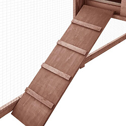 Helloshop26 Clapier avec piste 250 x 192 x 105 cm Moka et Blanc pas cher