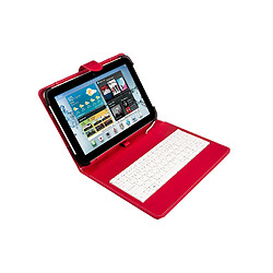 Silver HT - Étui universel USB-C pour tablette de 9-11'', couleur rouge et blanc lettre Ñ.