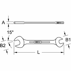 Ks tools Clé plate à fourches 4x5 mm