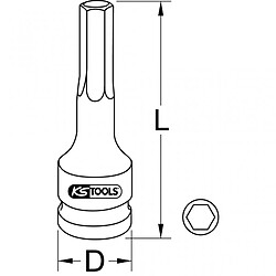 Ks tools clé à pipe Torx - 25 mm