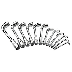 Facom Jeu de clés à pipe débouchées - 12 pièces Jeu de clés à pipe - douilles 6 pans - métal chromé - usage pro