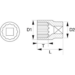Bahco Douille 1/2" - 13 mm