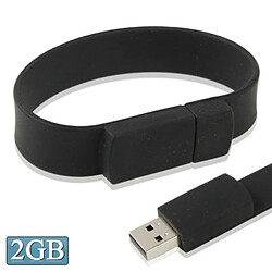 Wewoo Clé USB Bracelet Silicon - 2 Go Noir