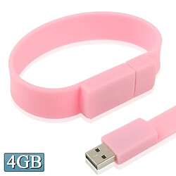 Wewoo Bracelets USB Silicon - 4 Go Rose