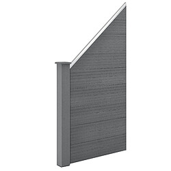 Neuholz Neu.holz Clôture Inclinée Bois Composite WPC - Gris