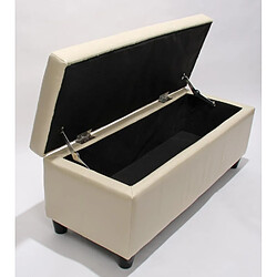 Decoshop26 Banquette coffre de rangement - Crème