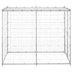 Avis vidaXL Chenil Extérieur Acier Galvanisé avec Toit 110x220x180 cm