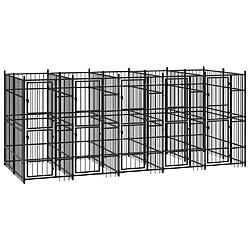 vidaXL Chenil d'extérieur Acier - 9,22 m²