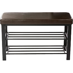 Helloshop26 Banc à chaussures avec rangement - Marron