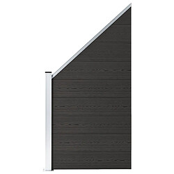 vidaXL Panneau de clôture WPC Noir - 95x(105-180) cm