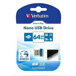 Verbatim Store 'n' Stay NANO - Bleu Noir - 64 Go