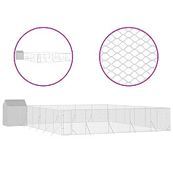 vidaXL Chenil extérieur avec toit - 12x12x2,5 m