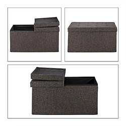 Helloshop26 Banquette coffre pliable 2 places - Marron