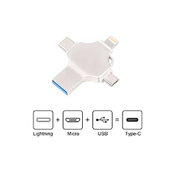 Clé USB 4-en-1 - 16 Go Argent