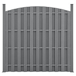 neuholz Clôture en Plein Cintre WPC Gris 185 x 193 cm