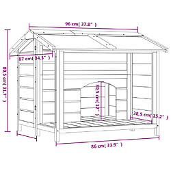 vidaXL Chenil - Bois de pin 96 x 87 x 80,5 cm pas cher