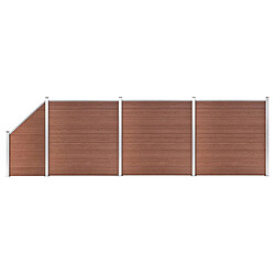 vidaXL Clôture WPC 619 x 186 cm Marron