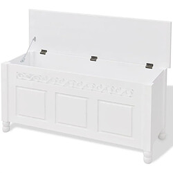 Helloshop26 Banquette meuble style baroque blanc 3002032