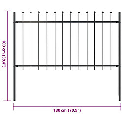 Acheter vidaXL Clôture de jardin avec dessus en lance - Noir