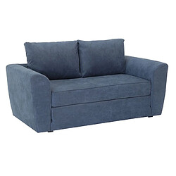But TWILL - Bleu Canapé convertible 2 places - Tissu soro - Déplimousse - Assise moelleuse - Accoudoirs bas