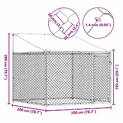 vidaXL Cage pour Chien avec Toit et Porte 2x2x2 m pas cher