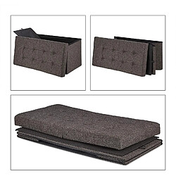 Helloshop26 Banquette coffre pliable 2 places - Marron