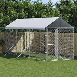 vidaXL Chenil extérieur avec toit - 2x6x2,5 m