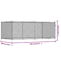 vidaXL Cage pour chien Acier galvanisé - 6 m² pas cher