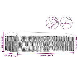vidaXL Chenil extérieur avec toit - 7,6x3,8x2,3 m pas cher