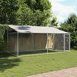 Avis vidaXL Cage avec toit gris acier
