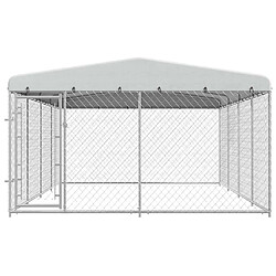 Acheter vidaXL Chenil extérieur avec toit - 7,6x3,8x2,3 m