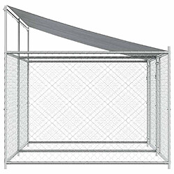 vidaXL Cage pour chien avec toit - Acier galvanisé 8 m² pas cher