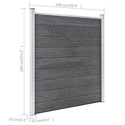 VidaXL Clôture en WPC - Gris - 353x186 cm pas cher