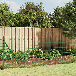 vidaXL Clôture en treillis métal avec bride - Vert 1,1x10m