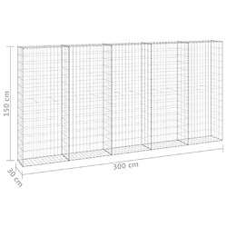 vidaXL Mur en gabion avec couvercles - Acier galvanisé pas cher