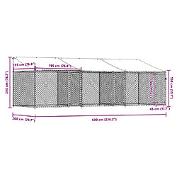 vidaXL Cage pour chien avec toit 6x2x2m pas cher