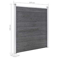 vidaXL Clôture WPC 1 Carré + 1 Incliné 273x186 cm Gris pas cher