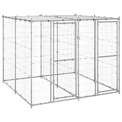 vidaXL Chenil 4,84 m² acier galvanisé