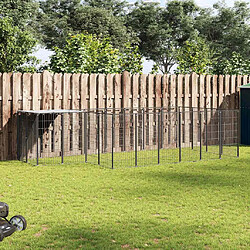 VIDAXL Chenil 8,47 m² Noir - Acier